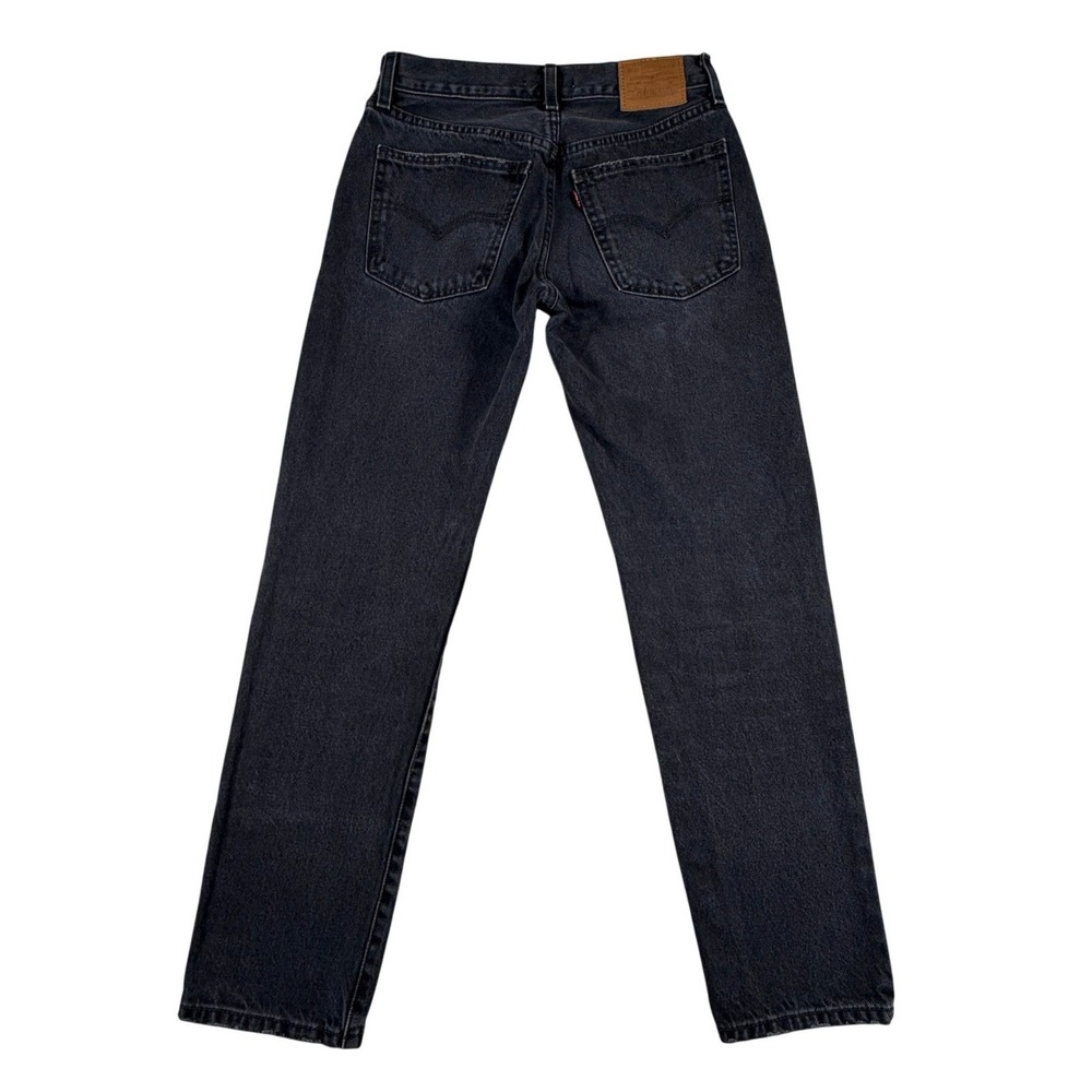 Levis Premium‎ Big E Middy Straight Jeans Black Denim Mid Rise Womens 28